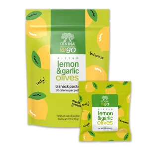 On the Go Lemon & Garlic Olive Snack Packs